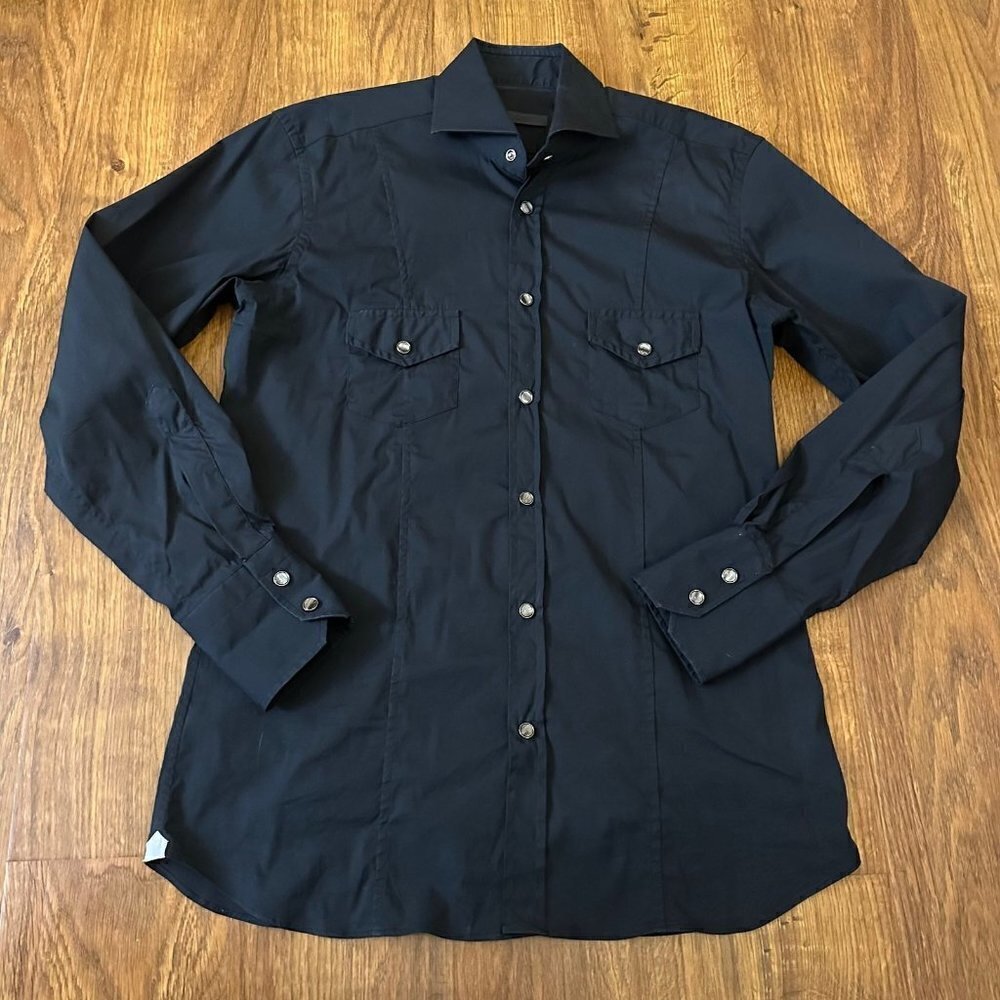 Ari stretch cotton western button front shirt